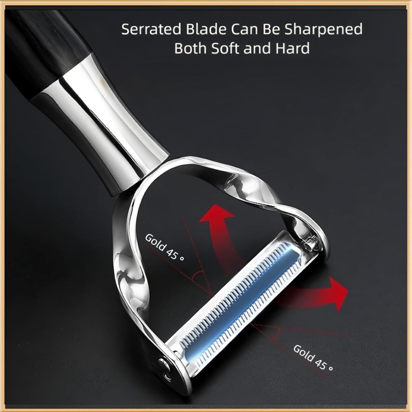 Peeler Ultra Sharp Stainless Steel Blades and Anti-slip Wood Handle Vegetable Fruit Potato Carrot Apple Peeler for Efficient Kitchen Prep