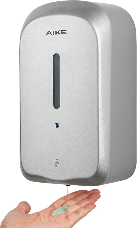 AIKE 33.8oz Automatic Wall Mount Liquid Soap Dispenser with Commercial ABS Construction, Model AK1226S(Silver)