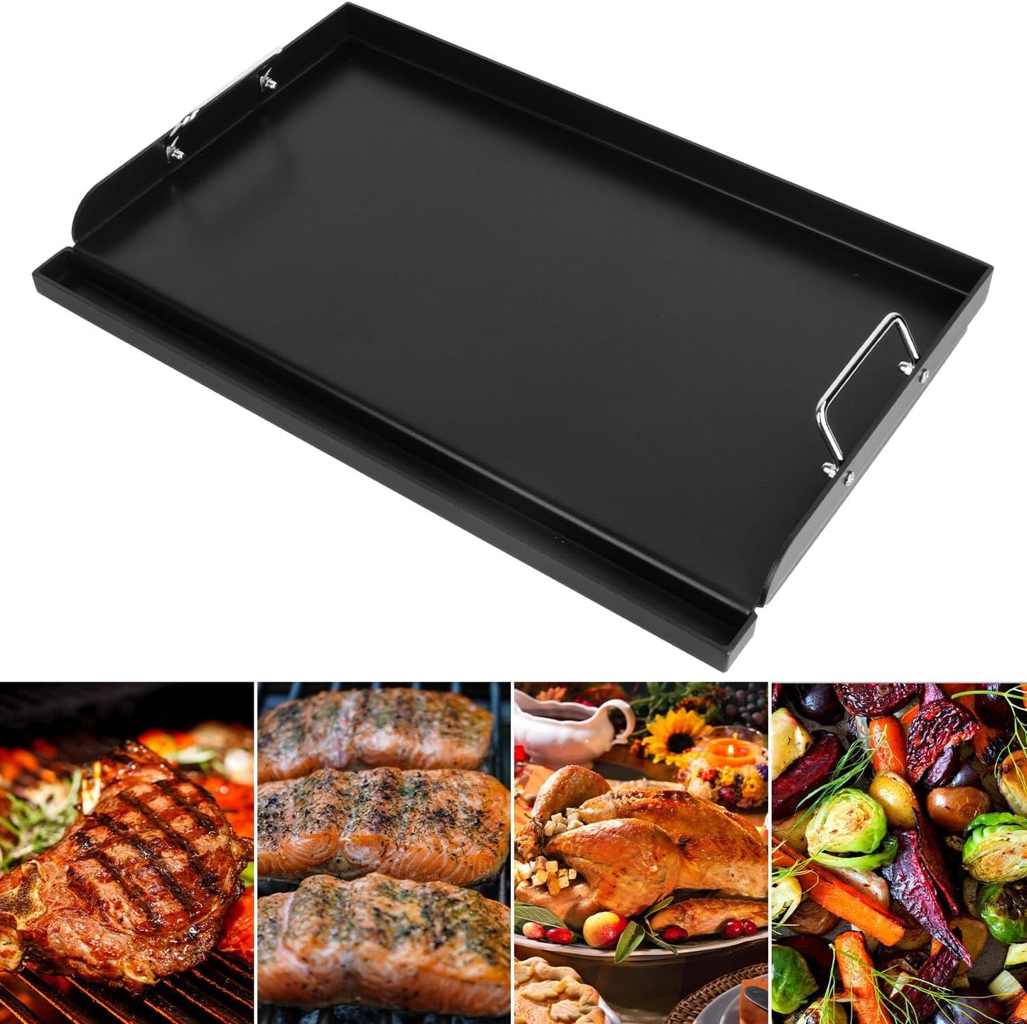 17"x13” Nonstick Coating Griddle for Gas Grill, Universal Griddle Insert for Gas Stove/Gas Grill/Electric/Charcoal Flat Top Plate for Outdoor Cooking and Camping Grilling