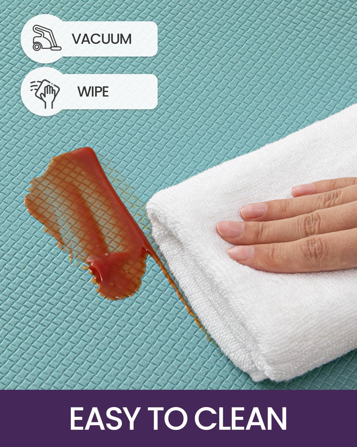 DEXI Kitchen Floor Mats Cushioned Anti Fatigue,17x79,Long Standing Runner Rug Waterproof, Comfort Memory Foam Padded for Front Sink Laundry, Turquoise