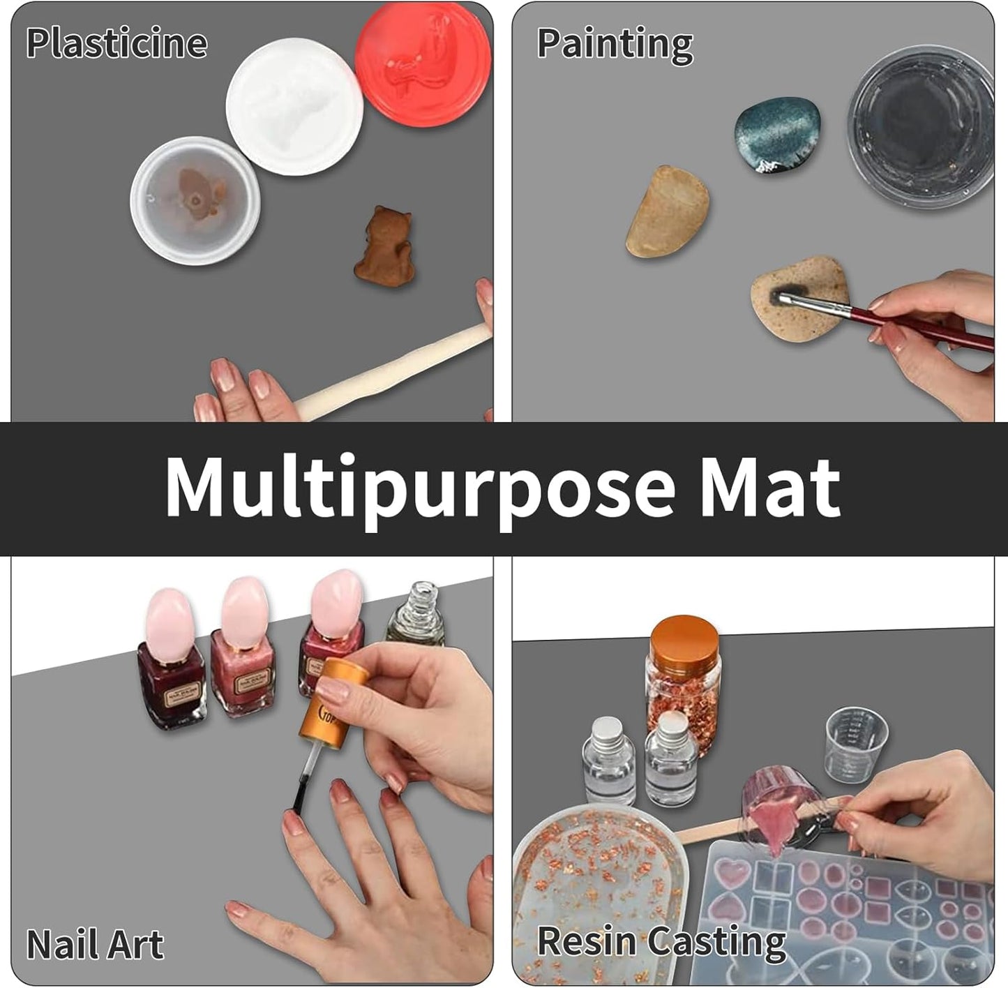 2MM Super Thick Large Silicone Mat, 23.6"x31.5"(80cmx60cm), Non-Slip Heat Resistant, Thicken Kitchen Counter Mats, Waterproof Countertop Protector for Craft (Semitransparent)