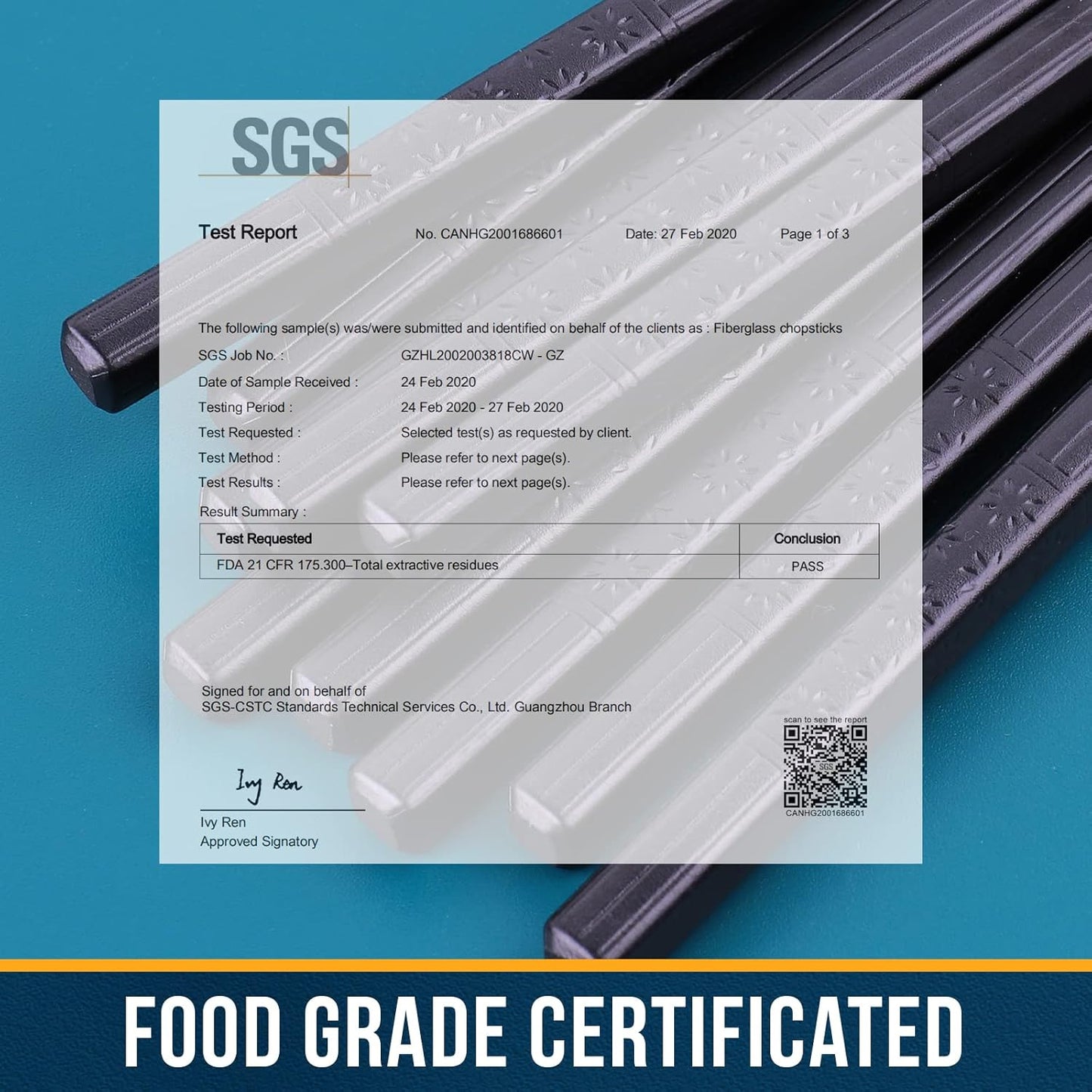 Chopsticks, GLAMFIELDS 5 Pairs Premium Black Chopsticks Reusable for Sushi Japanese Matte Anti-slip Chop Sticks with Gift Case Lightweight Dishwasher Safe, 9 1/2 Inches