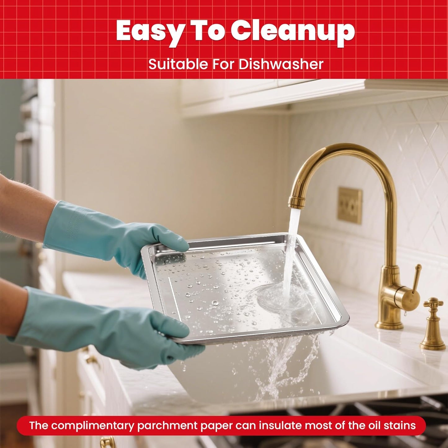 Air Fryer Basket for Oven,Ease Of Cleaning,Air Fryer Basket and Stainless Steel Baking Tray Pant Oven with 50 Sheets Parchment Papers,Air Fryer Pan Rack for Cooking Baking Dishwasher (2 Set M+L)