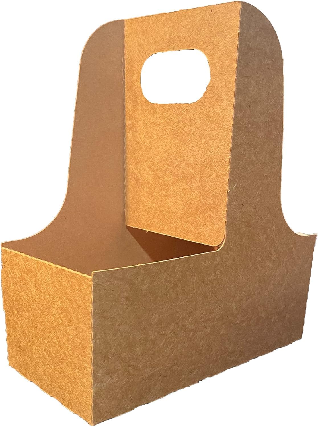 2 Cup Kraft Cardboard Beverage Carrier (Pack of 10) - Durable Drink Carriers for Hot or Cold Beverages - Perfect for Food Delivery Service, Door Dash, Uber Eats, or Any Takeout Dining Needs