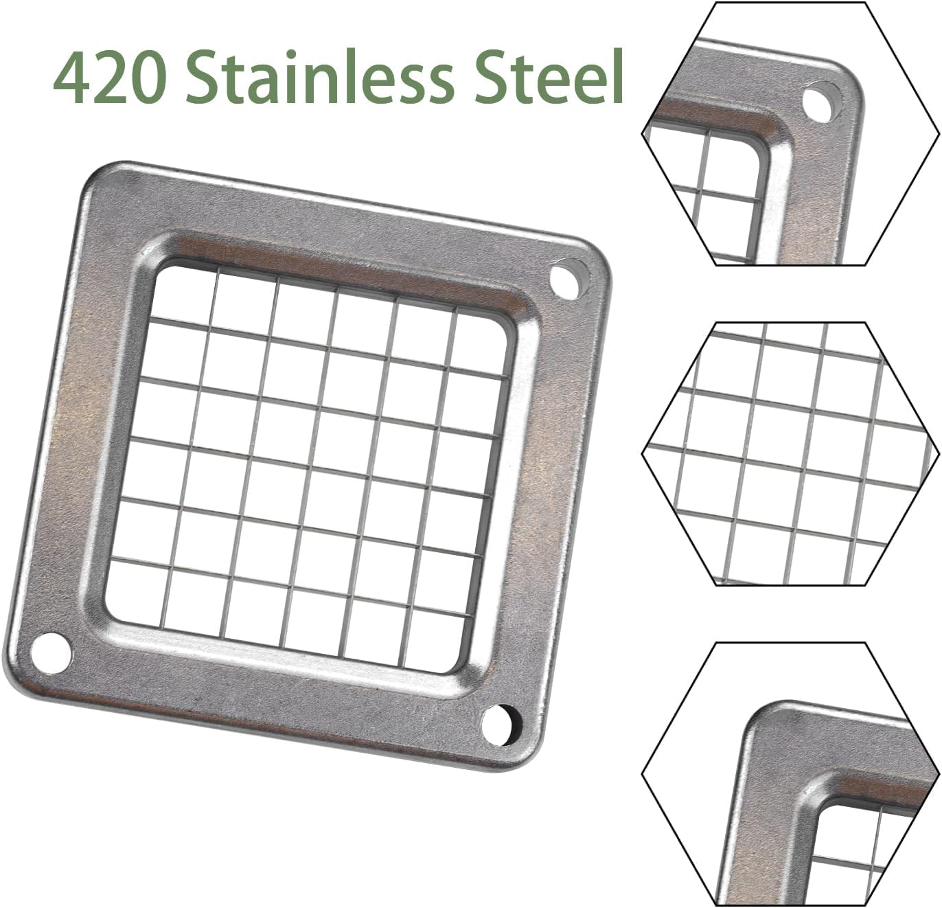 Commercial French Fry Cutter Stainless Steel.Potato Cutter for French Fries with 3/8 and 1/2Inch Blade, Commercial French Fry Cutter Manual Potatoes Cutting Machine with Suction Feet.