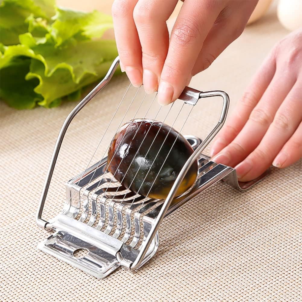 Egg Slicer for Hard Boiled Eggs, Stainless Steel Wire Multi-Purpose Egg Slicer, Kitchen Utilities, Can Cut Eggs Bread Mushroom Soft Fruit