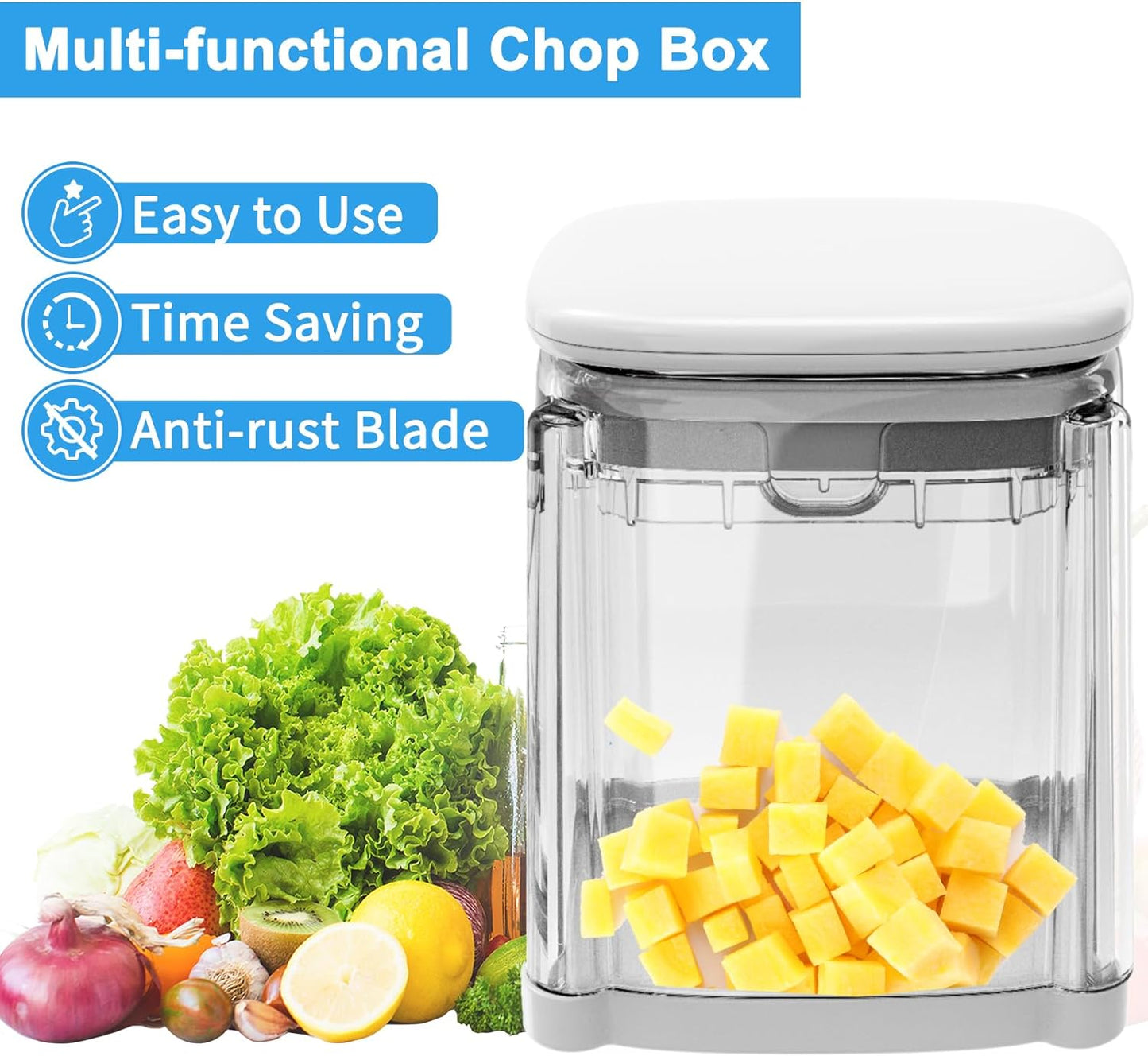 CrazyQueen Potato Slicer French Fry Cutter Veggie Chopper Potato Cutter for Fries Potato Onion Cutter Food Chopper Manual Hand Vegetable Cutter Dicer (1 Blade)