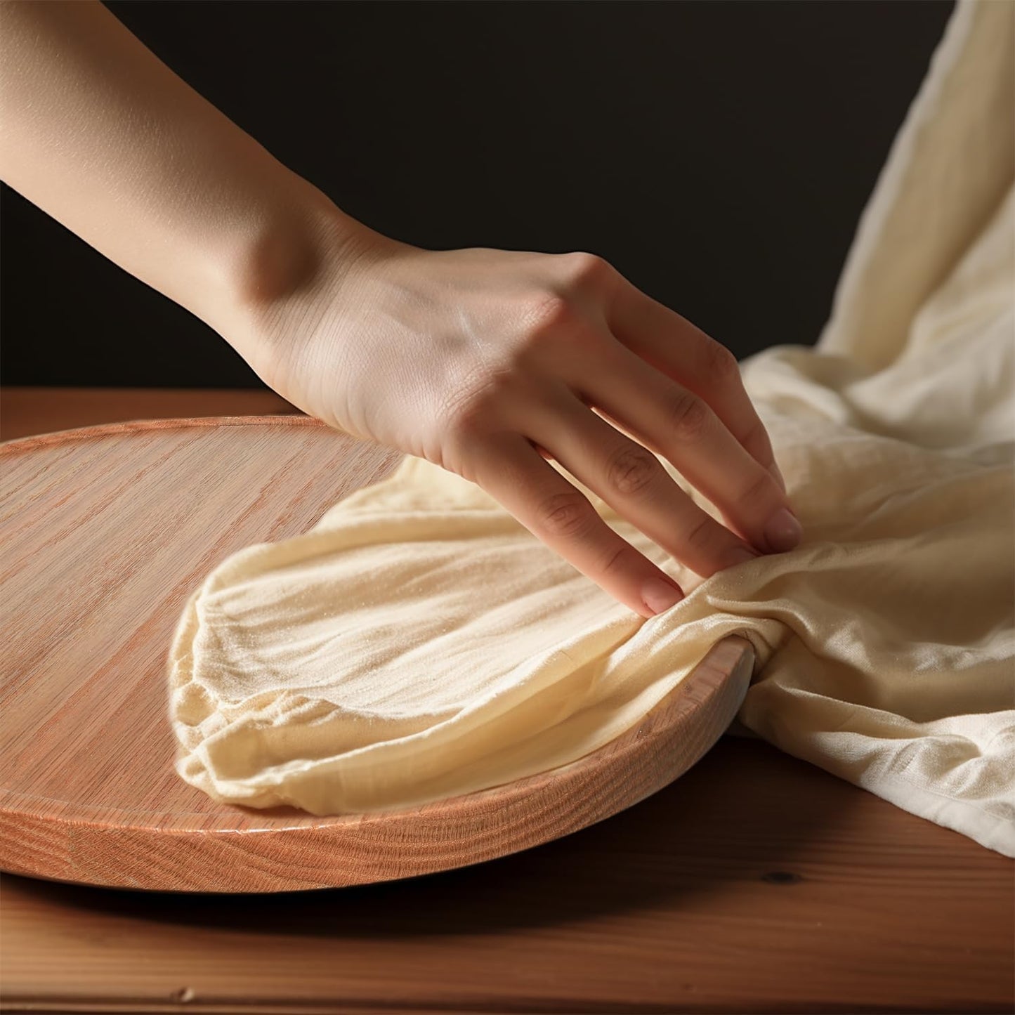 9" USA Oak Wood Lazy Susan Organizer Kitchen Turntable for Cabinet Pantry Table Organize