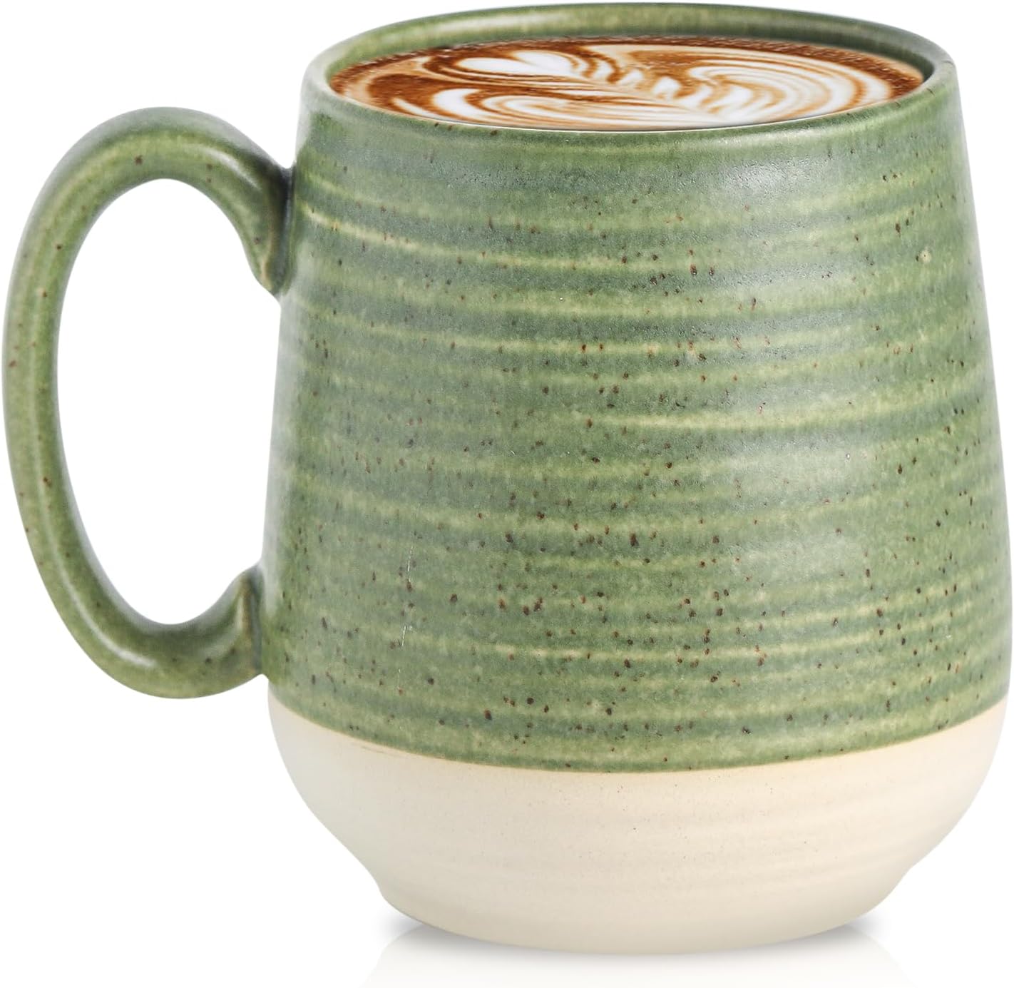 Hasense Ceramic Soup Cup With Handle, 20oz Large Coffee Cup for Home and Office, Perfect for Tea, Coffee, Latte, Dishwasher and Microwave Safe, 1 PCS(Green)