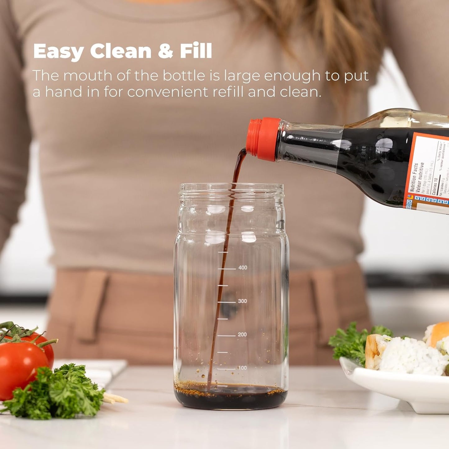 Zuutii Olive Oil Dispenser Bottle 18.6oz – Auto Flip Glass Vinegar Bottle with No-Drip Spout for Kitchen Cooking, Oil and Sauce Dispenser,Gray