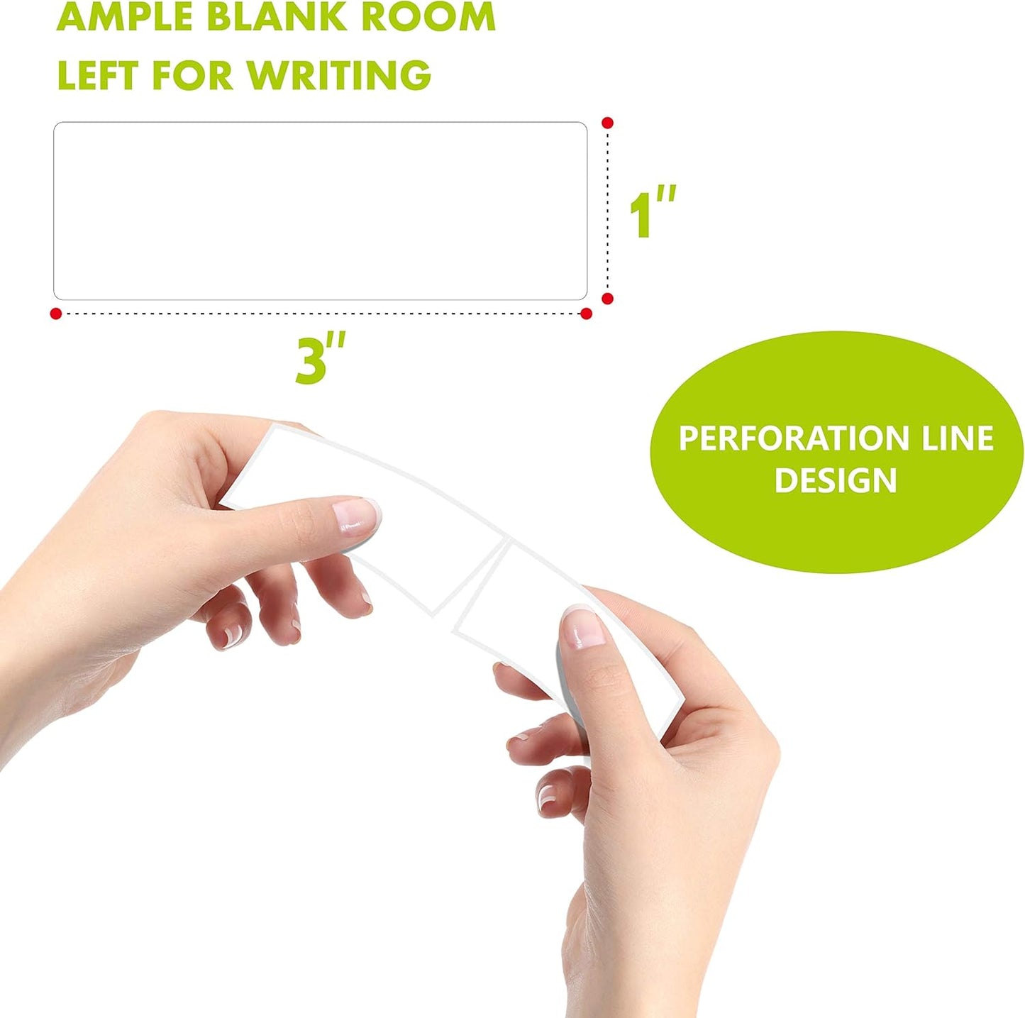 1000 Blank Removable Freezer Labels Water Oil Resistant with Perforation Line for Food Containers Jars Pantry Organization (Each Measures 1” x 3”)