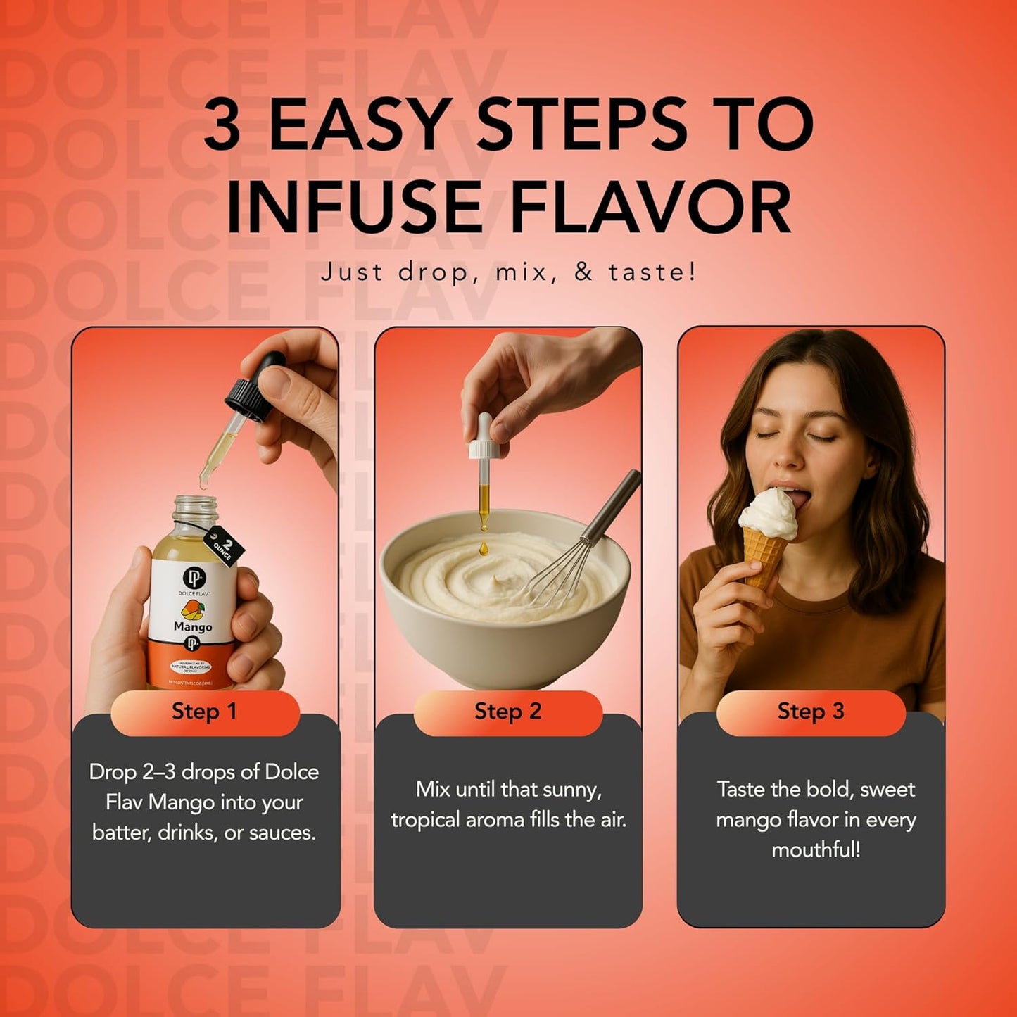 Dolce Foglia Mango Extract - 2 Ounce Water-Soluble Multipurpose Flavoring Ideal for Baked Goods, Beverages, Coffee, Desserts & Ice Cream - Mango Essence Perfect for Weight Management