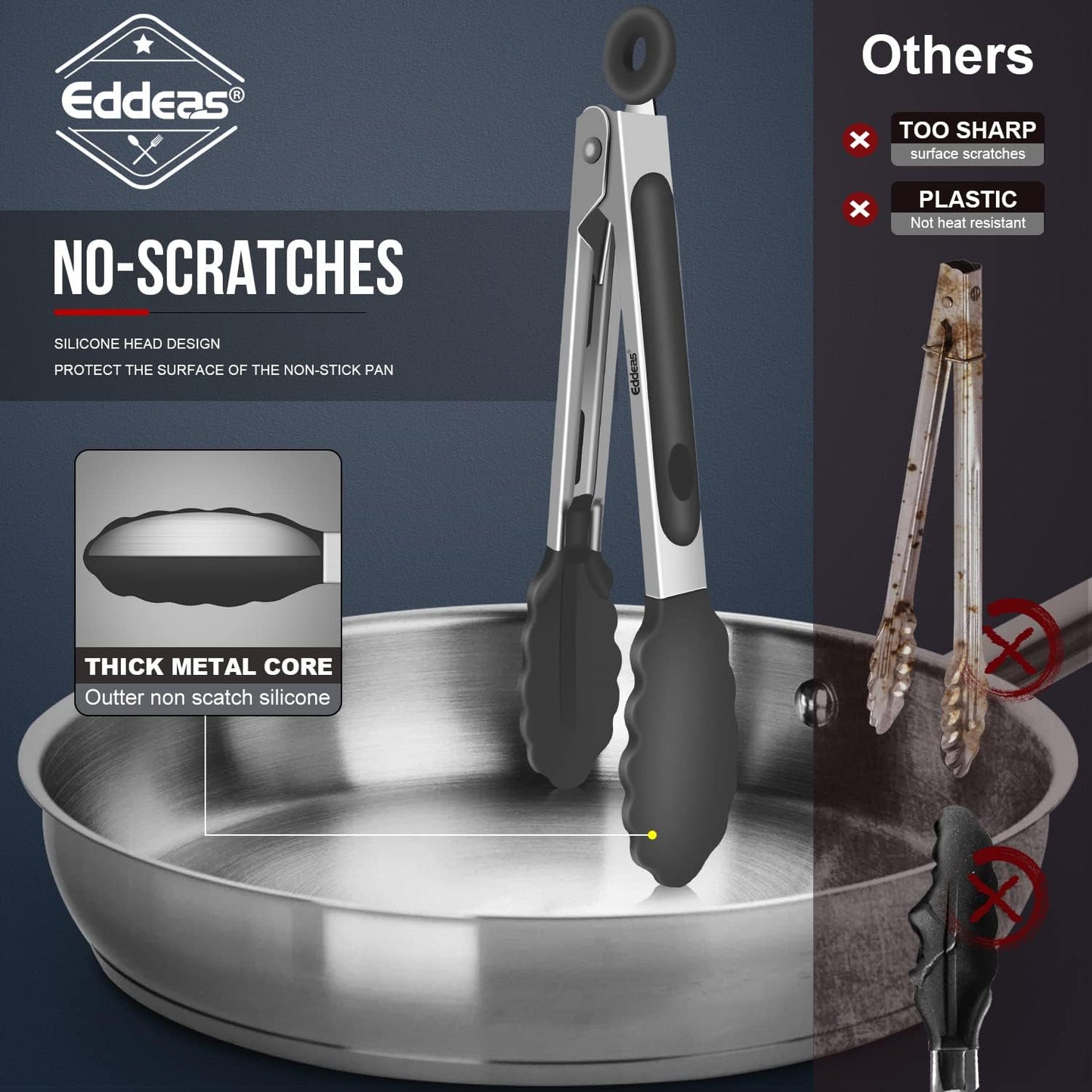 Small Tongs For Cooking - 7 inch Mini Tongs For Serving, Silicone Kitchen Tongs With Silicone Tip, Air Fryer, Appetizers, Veggies, Salad, Dishwasher safety Set of 3 Colour