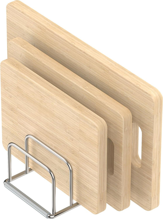 Cutting Board Organizer Stand Holder,304 Stainless Steel Chopping Board Holder,Pot Pan Lid Holder Rack kitchen Shelf Bakeware,Cookie Sheets Organizer (1.0 Inch Width Slots)