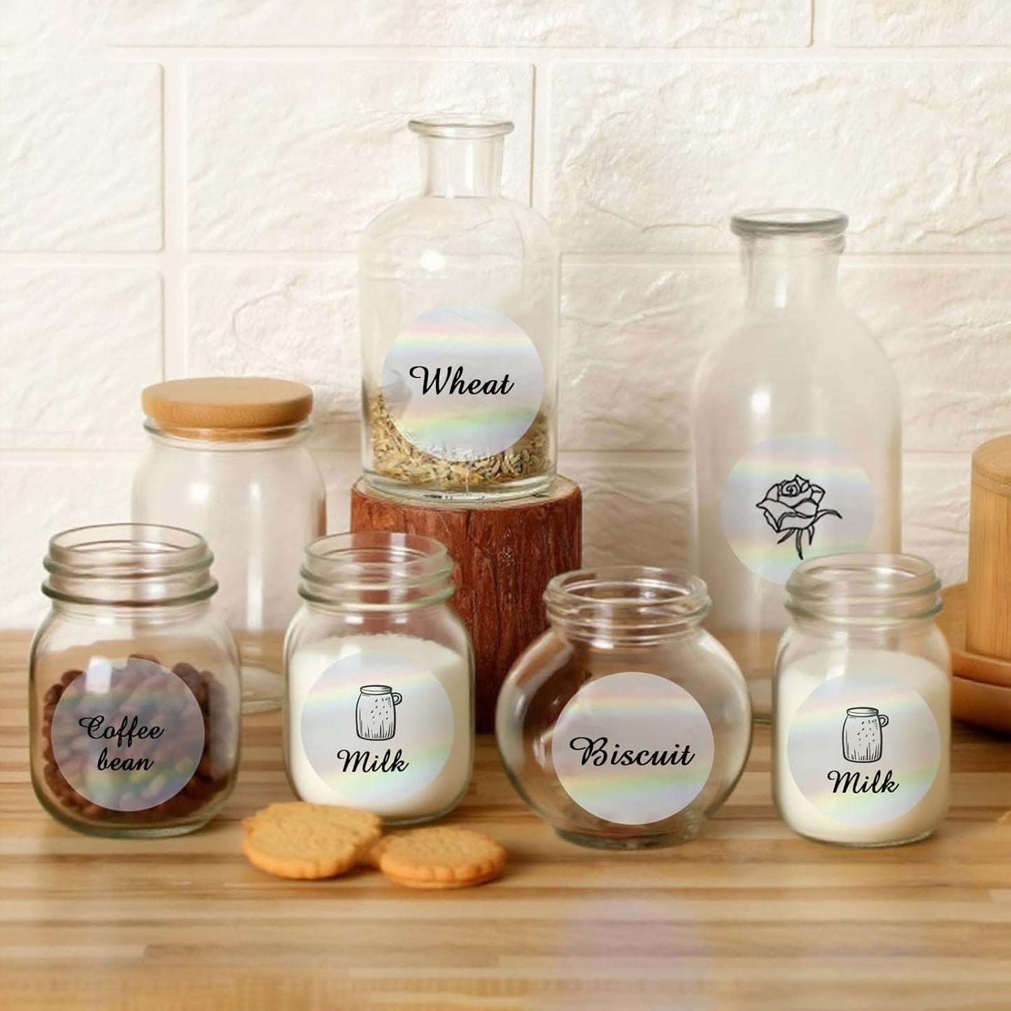 2''Transparent Laser Thermal Label,Round Self-Adhesive Direct Thermal Label,Thermal Stickers for DIY Logo Design,Name Tag (300/Roll