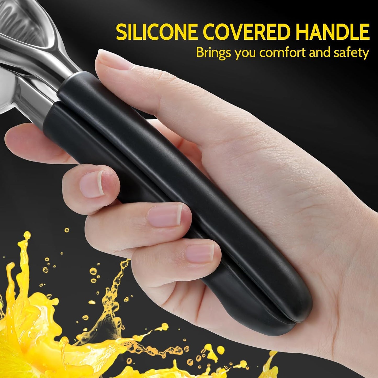 Lemon Squeezer, Sopito Stainless Steel Citrus Press Juicer Heavy Duty with Large Metal Squeezer Bowl for Seedless Juicing, Non-Slip Grip Design Manual Juicer