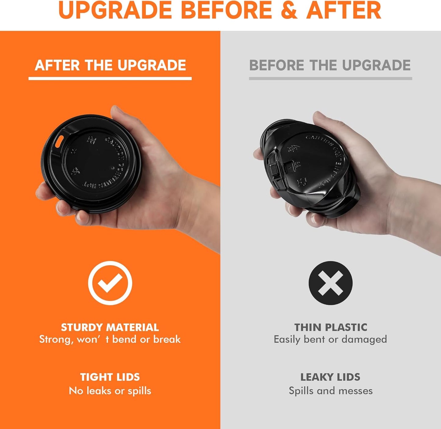 100 Pack 12 oz Disposable Coffee Cups with Lids, Paper Coffee Cups for Hot/Cold Drinks, Leak-Proof To Go Cups for Home, Cafes, Events and Office