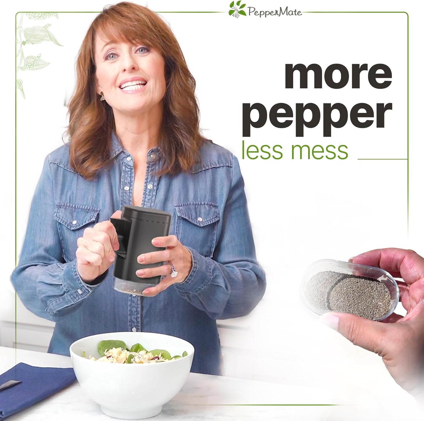 Traditional Pepper Grinder Mill - Manual, High-Efficiency Salt and Pepper Grinder Set - Durable, Adjustable Coarseness Pepper Mill Grinder - Easy to Use(Aqua)