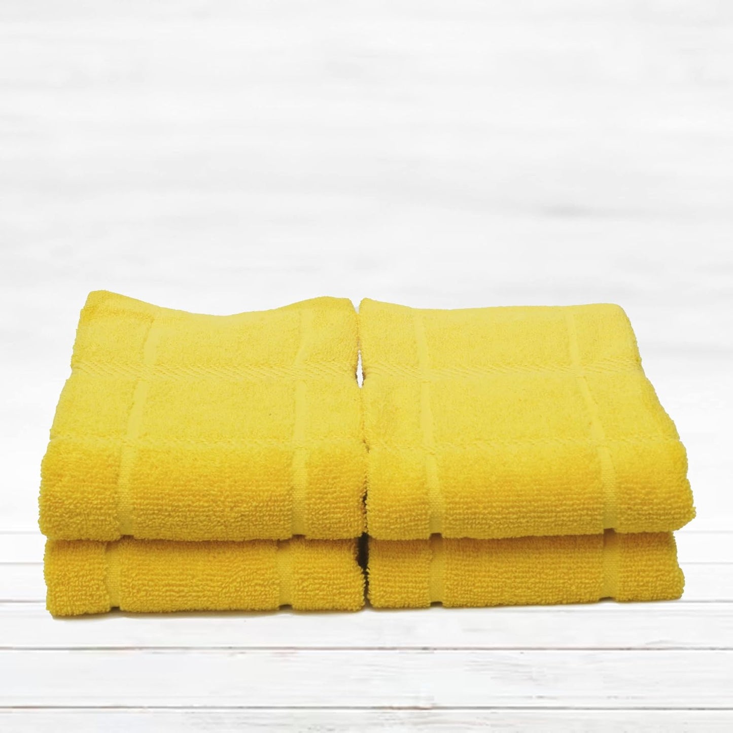 100% Cotton Terry Dish Towels, 4 Pack Plain, 16 x26 Inches, Super Soft and Absorbent Kitchen Towels, Perfect for Kitchen Cleaning and Dish Washing | Yellow