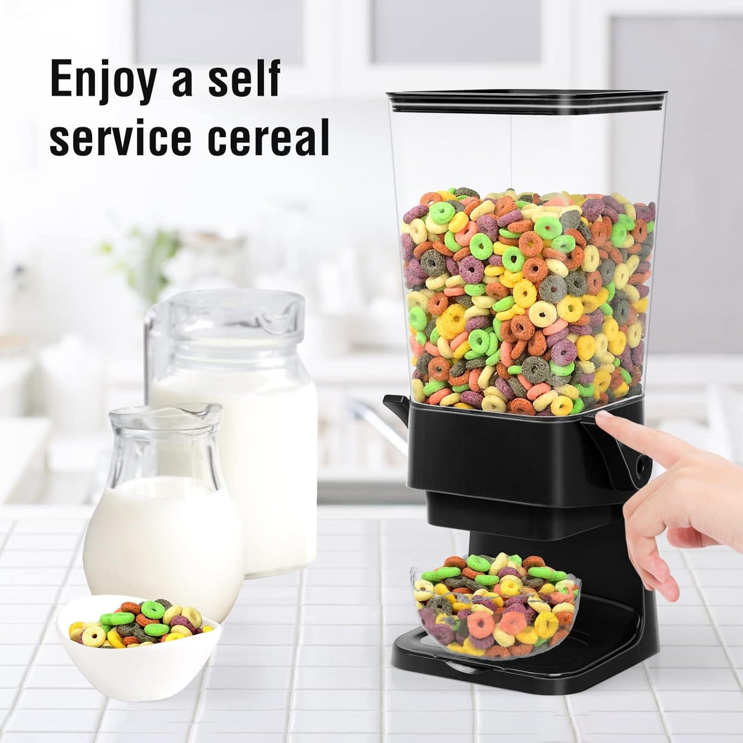 Cereal Dispenser Countertop 2 Pack 5.5 Qt Large Cereal Storage Container Holder Dispenser for Pantry Dry Food Snack Nut Candy Dispenser Countertop Kitchen Organization Storage for Oatmeal Granola