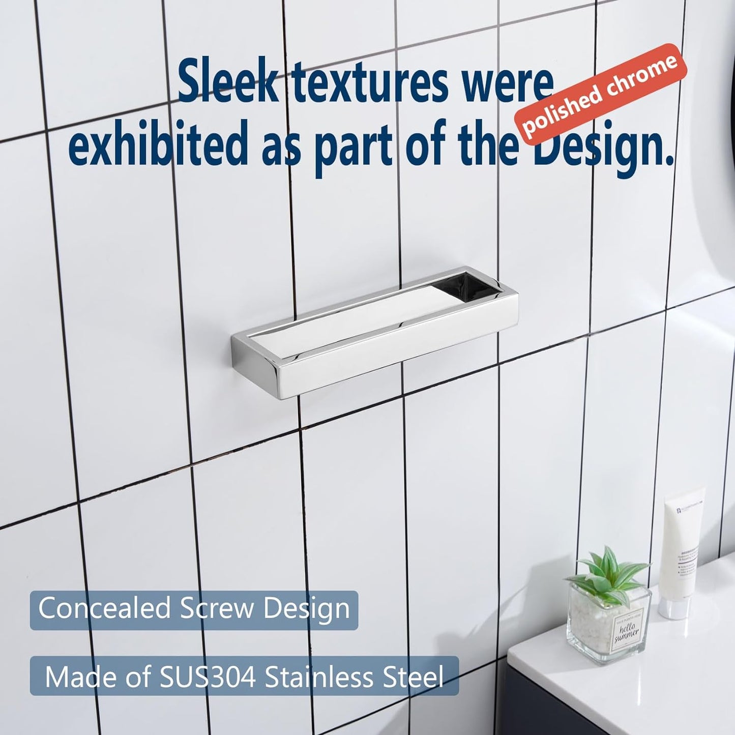 KOKOSIRI Towel Ring Chrome Hand Towel Bar Rack 9-Inch Kitchen Holder Polished Stainless Steel for Bathroom Hardware Wall Mounted, 1 Pack B4008CH-L9