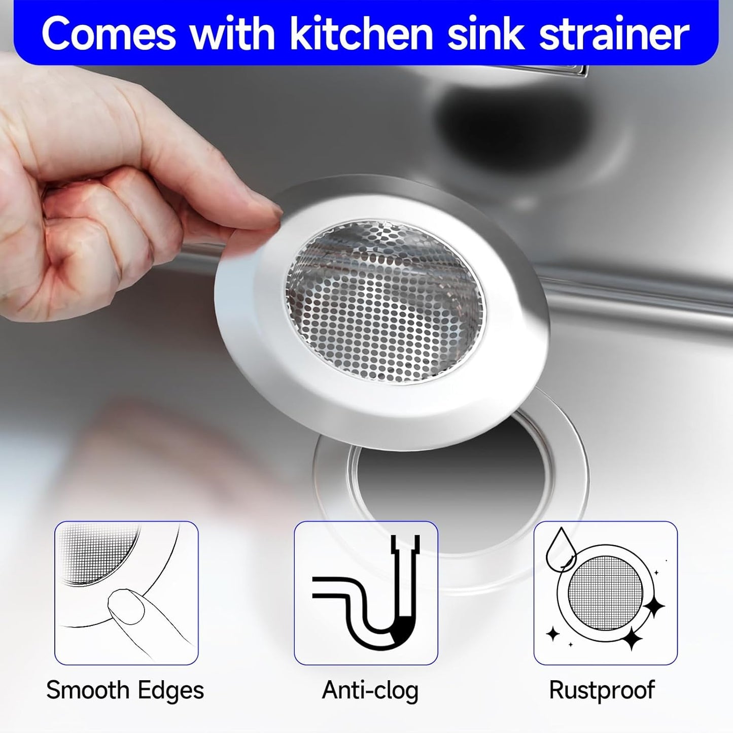 Sink Protectors for Kitchen Sink, Sink Grate Grid for Bottom of Sink, Metal Sink Rack, Bottom Basin Rack, Stainless Steel, 26-1/8" x 14-1/8"