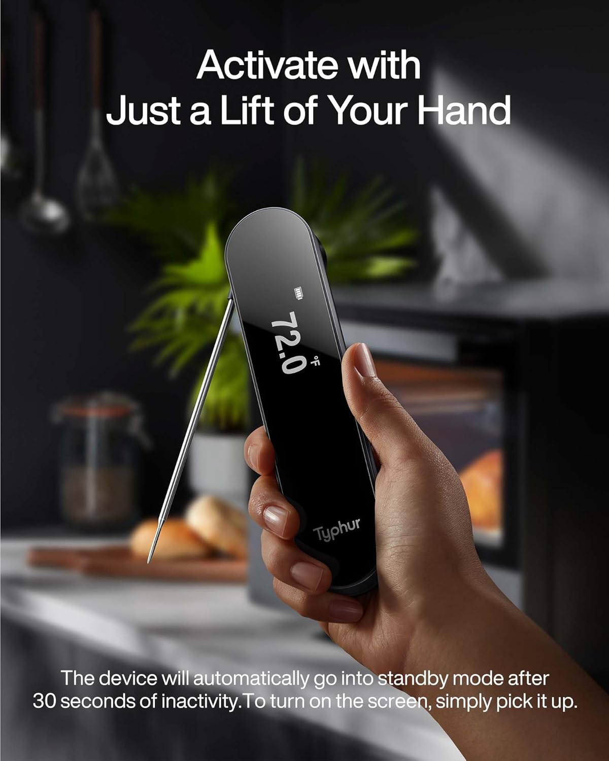 InstaProbe (Less Than .6 Seconds) Professional Meat Thermometer Digital, Instant Read Thermometer with OLED Display, IP67 Waterproof for Grill, BBQ, Cooking, Smoker, Home Brewing, NSF Certified