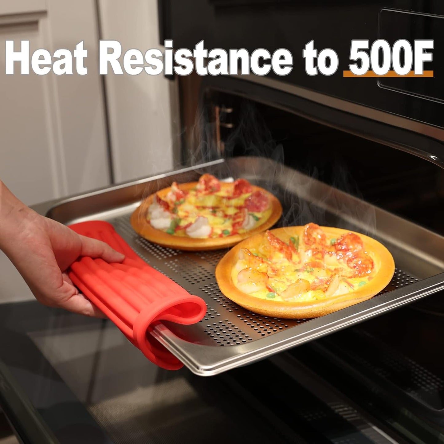 Joyhalo Silicone Trivets - Hot Pads for Kitchen, Protect Table & Quartz Countertops, Heat Resistance to 480F, Set of 2, Red