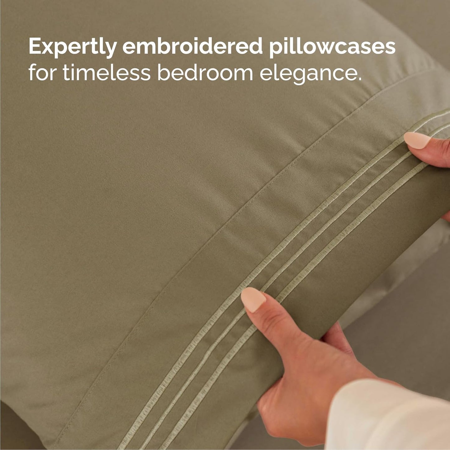 Cal King Size 4 Piece Sheet Set - Comfy Breathable & Cooling Bed Sheets Set - Hotel Luxury Bedding for Women, Men, Kids, Teens, Boys & Girls - Deep Pockets, Ultra-Soft, Wrinkle Free - Oeko-Tex - Khaki