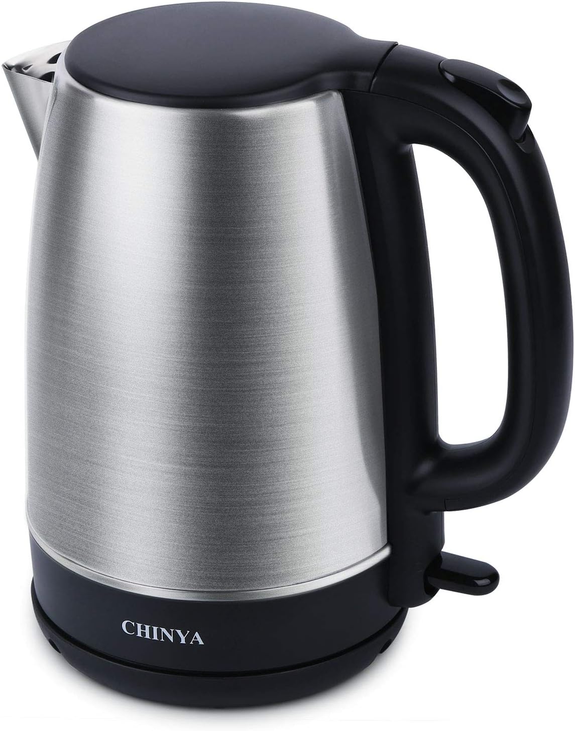 Electric Kettle, 1.7 Liter Stainless Steel Tea Kettle with Blue LED Light, Fast Heating Countertop Tea Maker Hot Water Boiler with Auto Shut-Off & Boil Dry Protection, Black