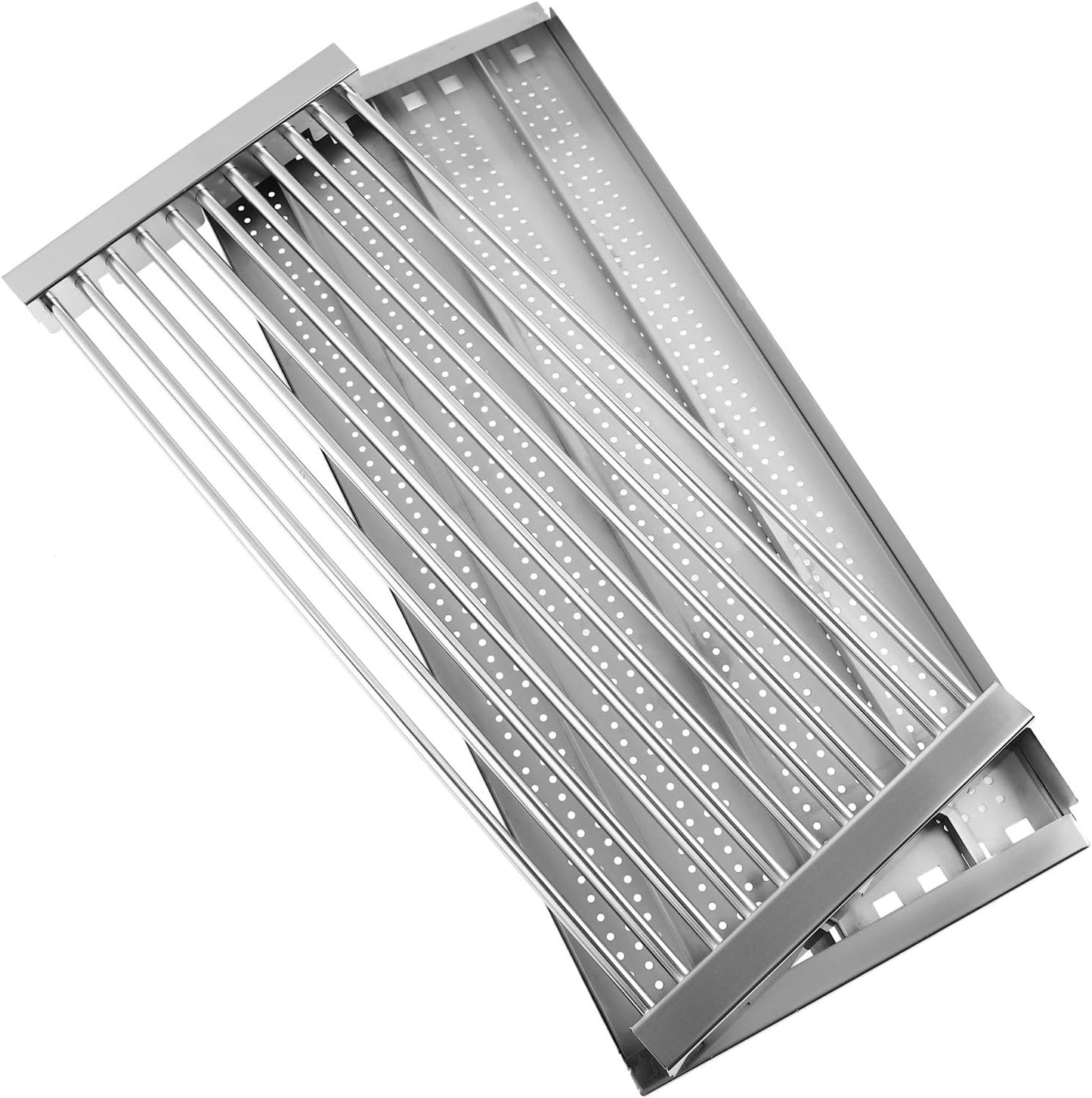 18 7/16" x 7 5/8" Stamped Stainless Steel Cooking Grate & Emitter Set for Charbroil Tru-Infrared Pre-2015 463271314 463241414 463271313 466241413 463224912 for Charbroil Grill Replacement Parts