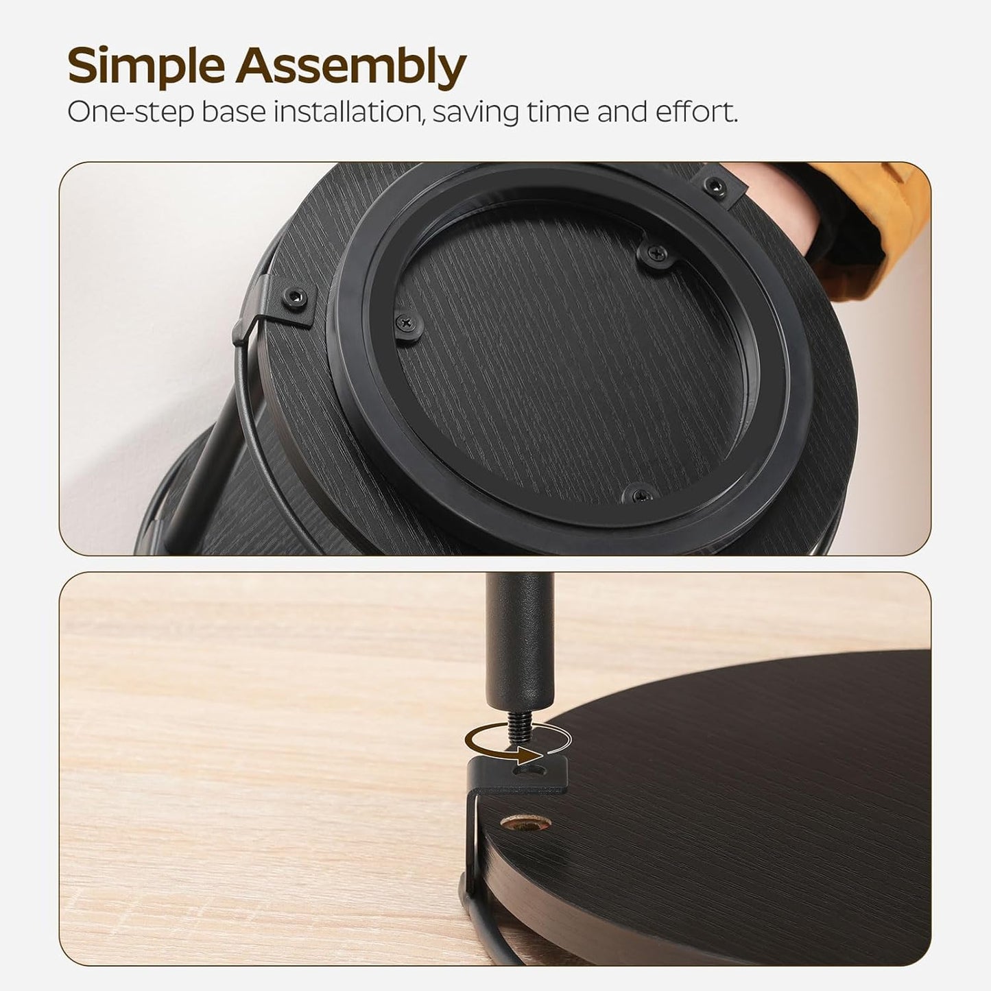 Lazy Susan Organizer, Rotating Spice Rack, 2 Tier Spice Turntable Organizer, Industrial Turntable Spice Holder, for Kitchen Countertop and Cabinet, Compact and Versatile, Black SR22BK