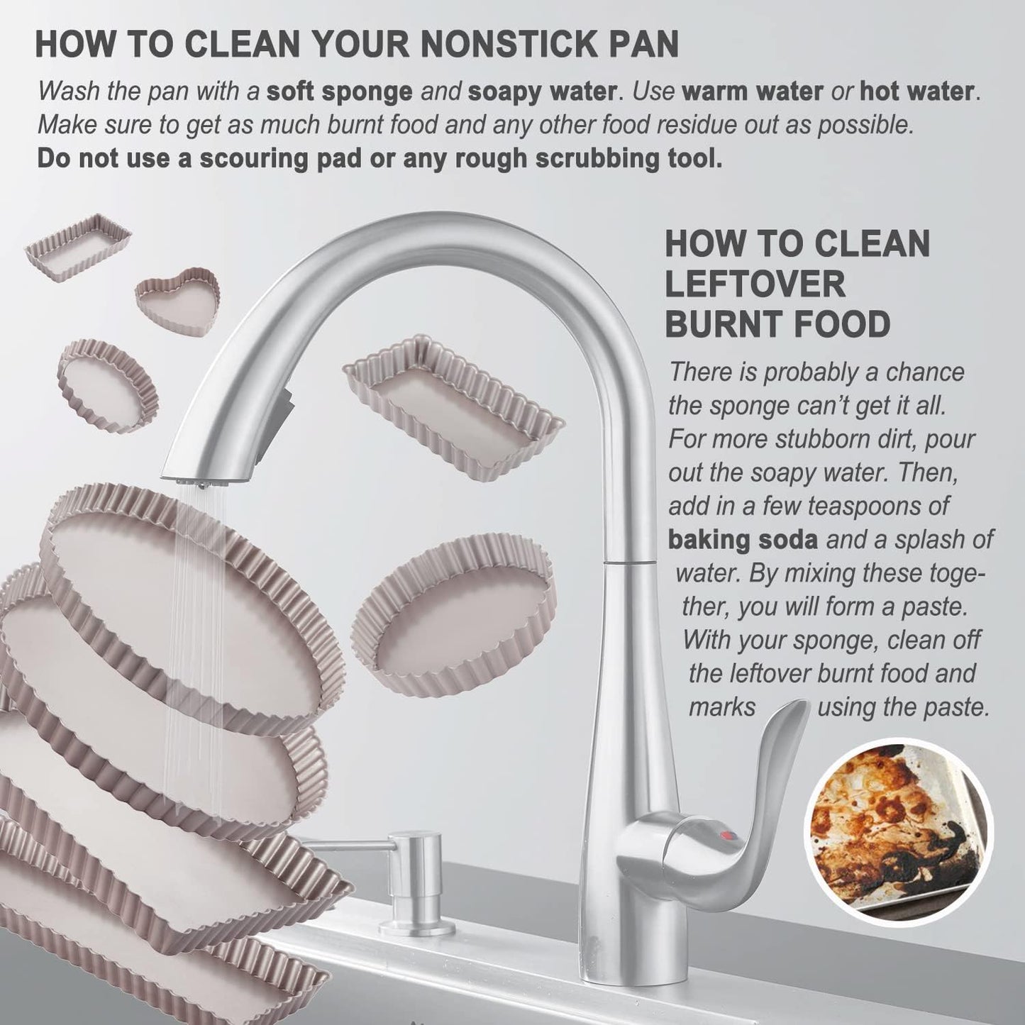 CHEFMADE 9.5-Inch Round Tart Pan with Removable Loose Bottom, Non-Stick Carbon Steel Quiche Pan for Oven Baking (Champagne Gold)