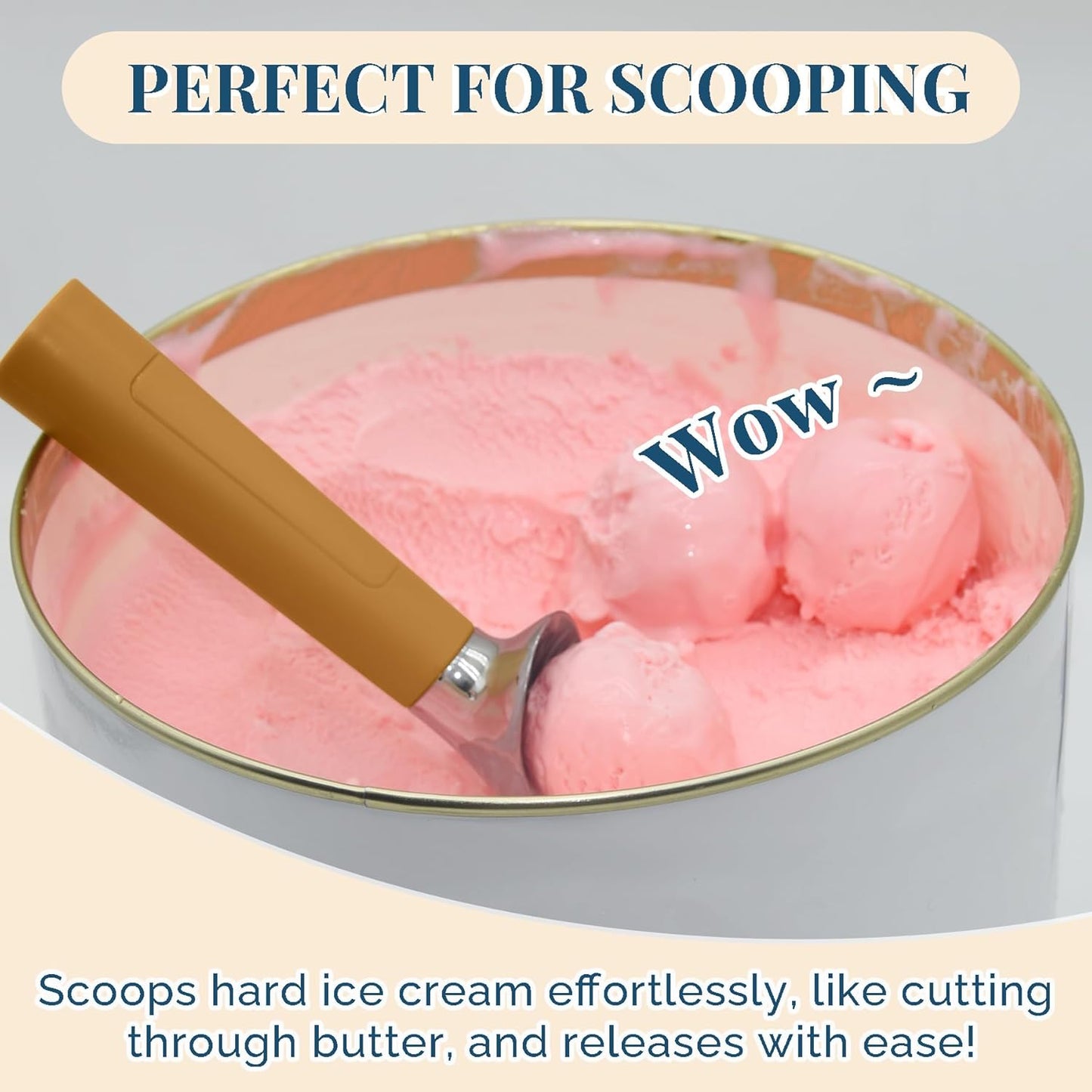 Heated Ice Cream Scoop Rechargeable, Electric Warming Ice Cream Scooper with LED Display, Heats to 158°F for Hard Ice Cream, Easy for Seniors & Kids, IP67 Waterproof (Olive Evergreen, 2oz)