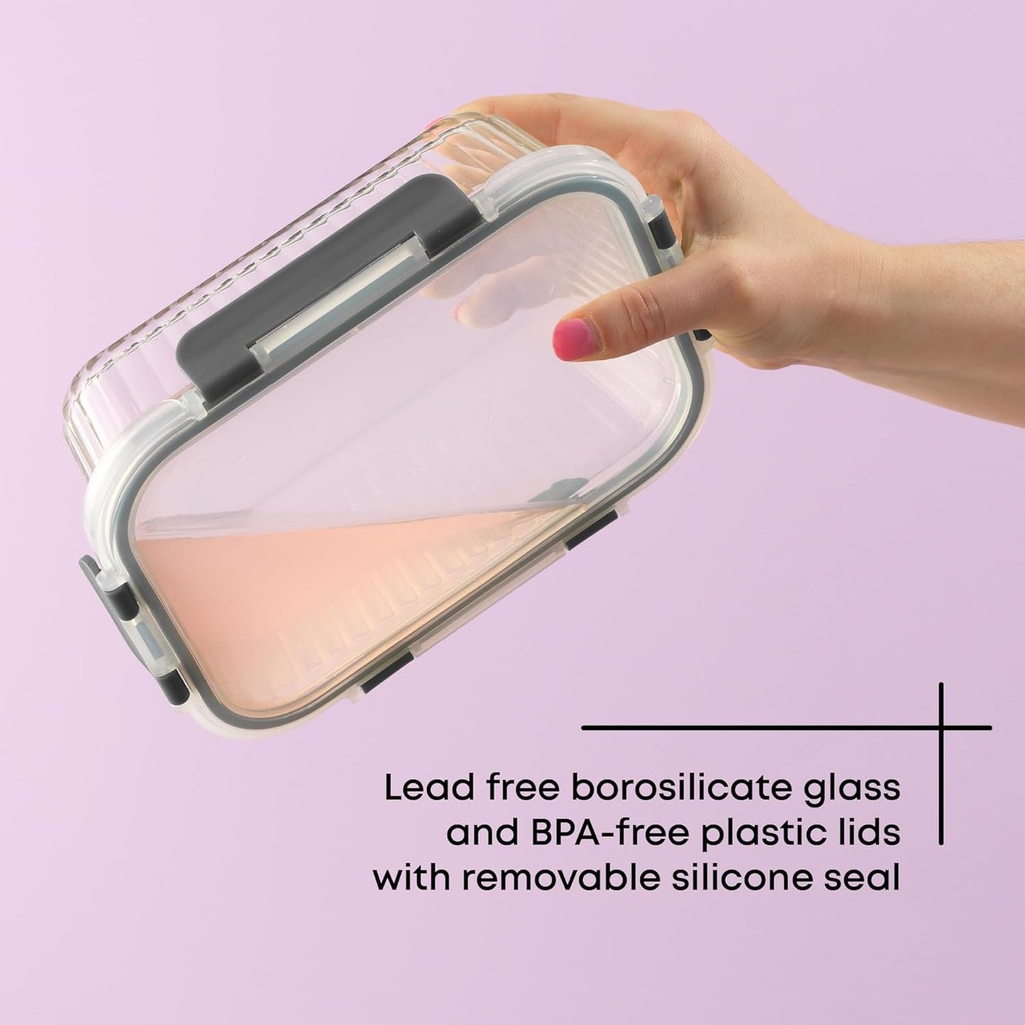 JoyJolt 24pc Borosilicate Glass Storage Containers with Lids | 12 Airtight/Freezer Safe Food Storage Containers for Pantry and Kitchen | Meal Prep Container for Lunch | Glass Tupperware Set