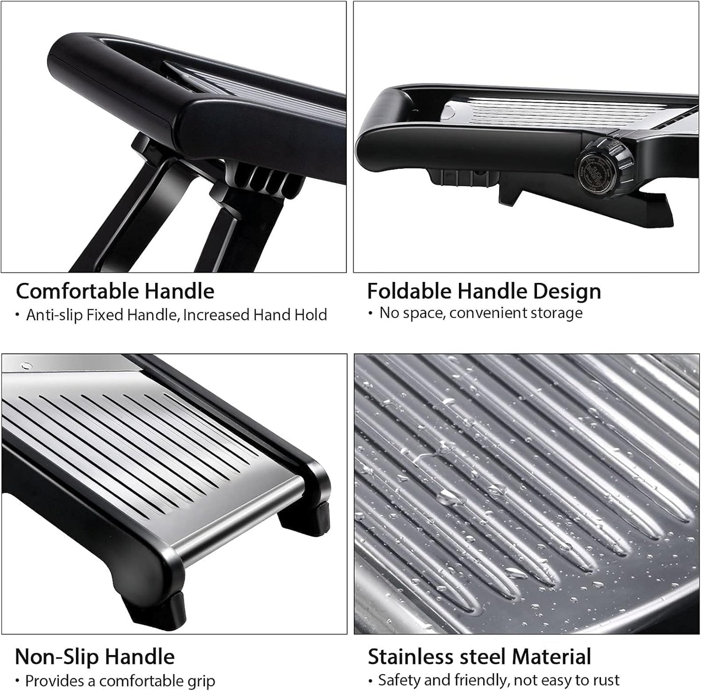 MASTERTOP Mandoline Slicer Adjustable Stainless Steel Food Slicer for Kitchen Vegetable Slicer Onion Potato Fruit French Fry Cutter Potato Chip Julienne Slicer with Cut Resistant Gloves