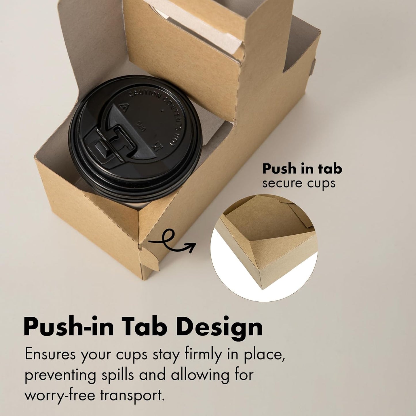 FMP Brands 2 Cup Disposable Drink Carrier with Handle, 15 Pack Kraft Paperboard Handled Drink Carriers 12-30 oz to Go Coffee Cup Holder, Cup Carrier for Cold Hot Drinks, Takeout, Cafe