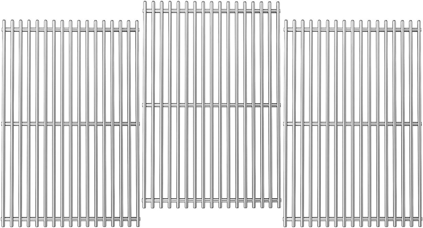 18.7" Cooking Grates for Weber Genesis GS4 Genesis II E-410, E-415, E-435, Genesis II LX E-440 Series Gas Grills, Heavy Duty Stainless Steel Grill Grates for Weber 66089 66097