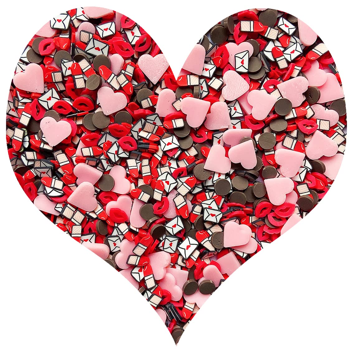 EHOPE Fake Sprinkles Clay Sprinkles Polymer Clay Slices for Nail Art DIY Crafts Cake Phone Case (40G-Letter+Lips-45)