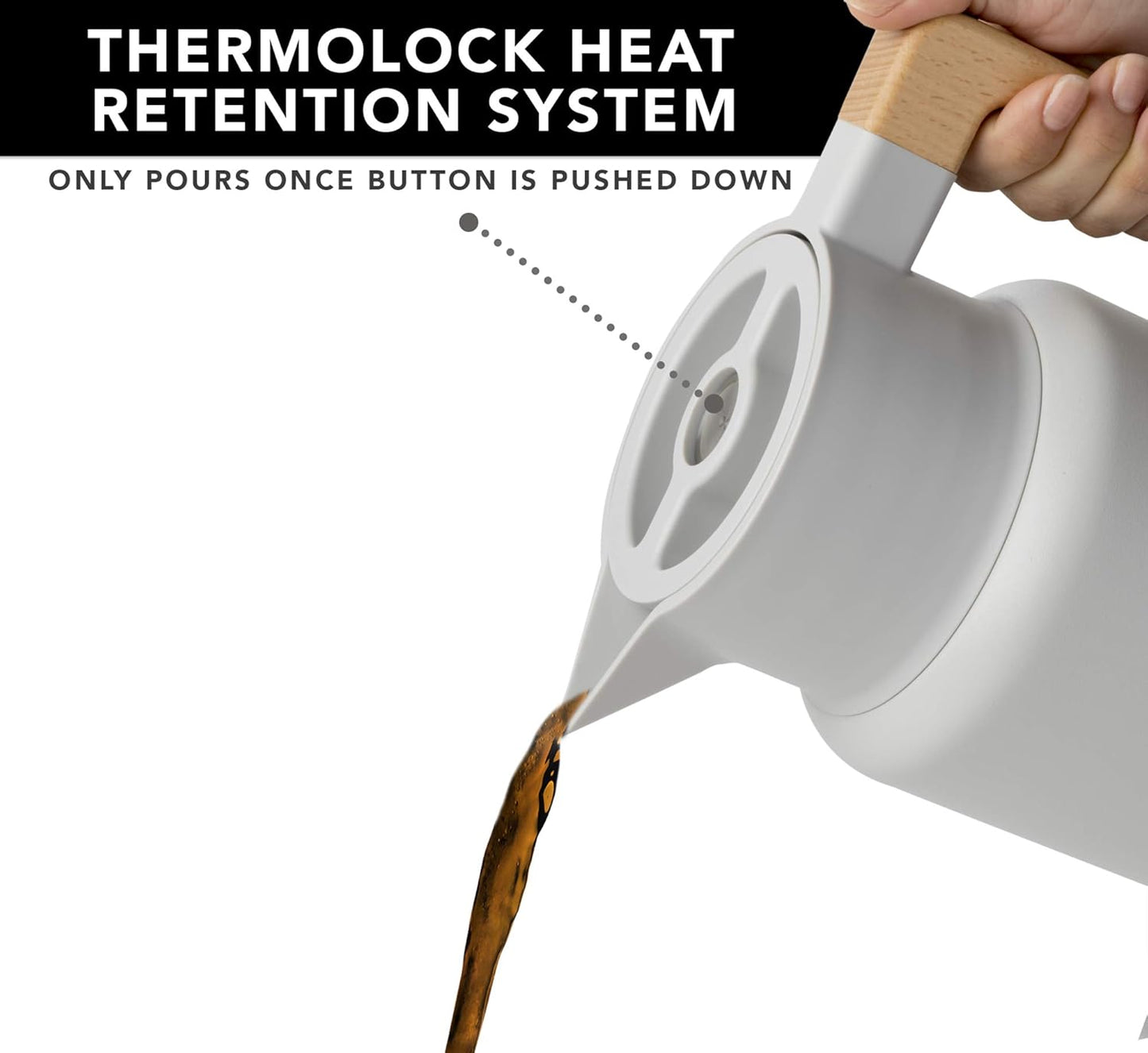 Hastings Collective Thermal Coffee Carafe 50 Oz - Large Stainless Steel Insulated Carafe - 1.5 Liter Double Walled Vacuum Thermos Coffee and Beverage Dispenser with Tea Infuser and Strainer (Gray)