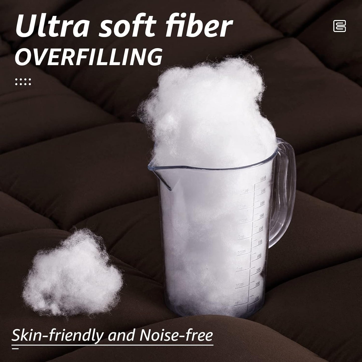 HYLEORY All Season Full Size Bed Comforter - Cooling Down Alternative Quilted Duvet Insert with Corner Tabs - Winter Warm - Machine Washable - Brown