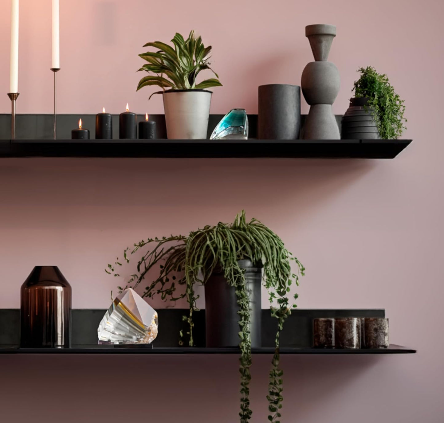 DIY CARTEL Linear Floating Shelf - Forged Raw Blackened Steel - Industrial Heavy Duty Metal Wall Mounted Modern Rustic Shelf - Made in The USA (30-inch x 8-inch Black)