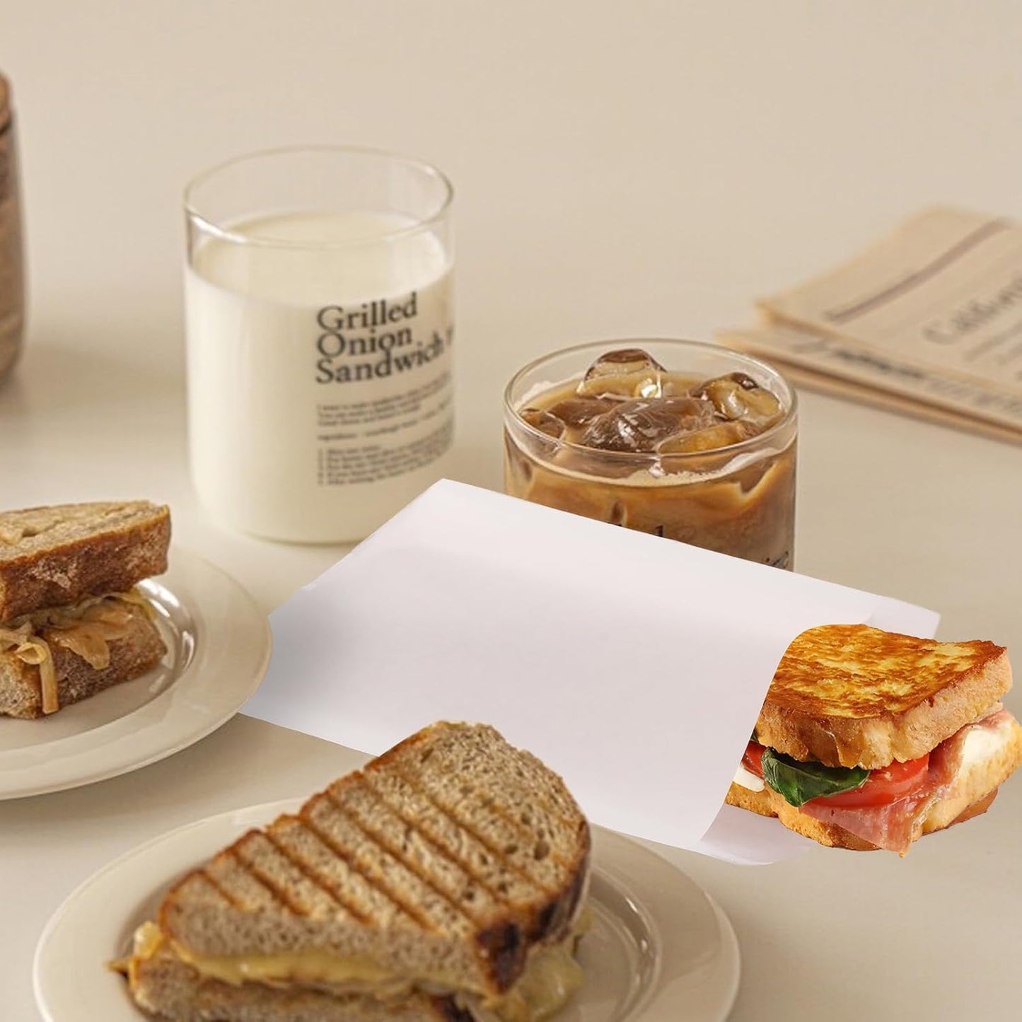 800 Pack Wax Paper Sandwich Bags 8x6 inch Wax Paper Bags, Greaseproof Bags Paper Cookie Bag for Food, Sandwich, Snacks, Cookie, Candies and More