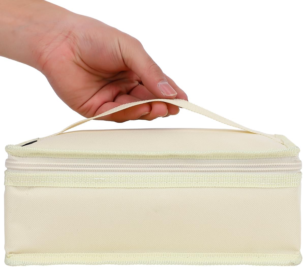 FlowFly Small Insulated Lunch box Portable Soft Bag Mini Cooler Thermal Meal Tote Kit with Handle for Work & School, Beige