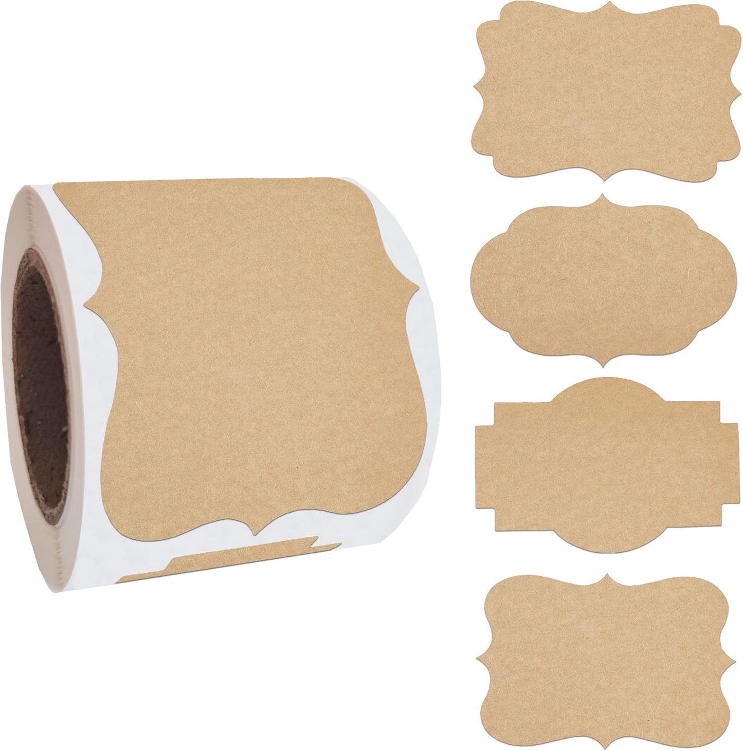 2" x 3" Kraft Label Stickers Writable Gift Labels, 200PCS Self-Adhesive Brown Labels for Essential Oil Bottle, Jars, Food Storage or Gift Decoration