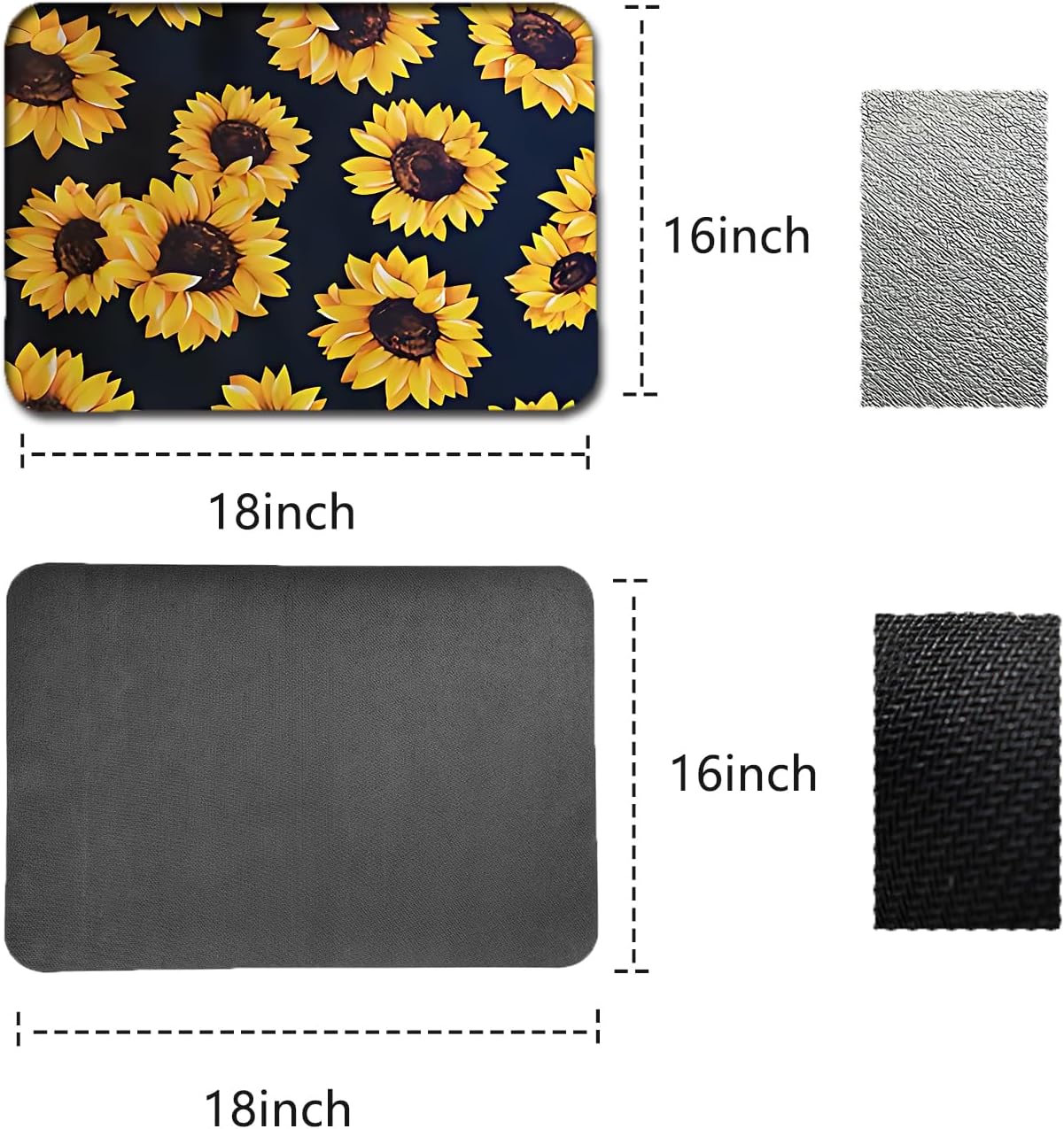 Dish Drying Mat Foldable Fall Kitchen Drying Mat Absorbent Sink Mat Multi-Purpose Coffee Pad Easy To Clean,Kitchen Gadgets,sunflower decor(sunflower) (16inches*18inches)