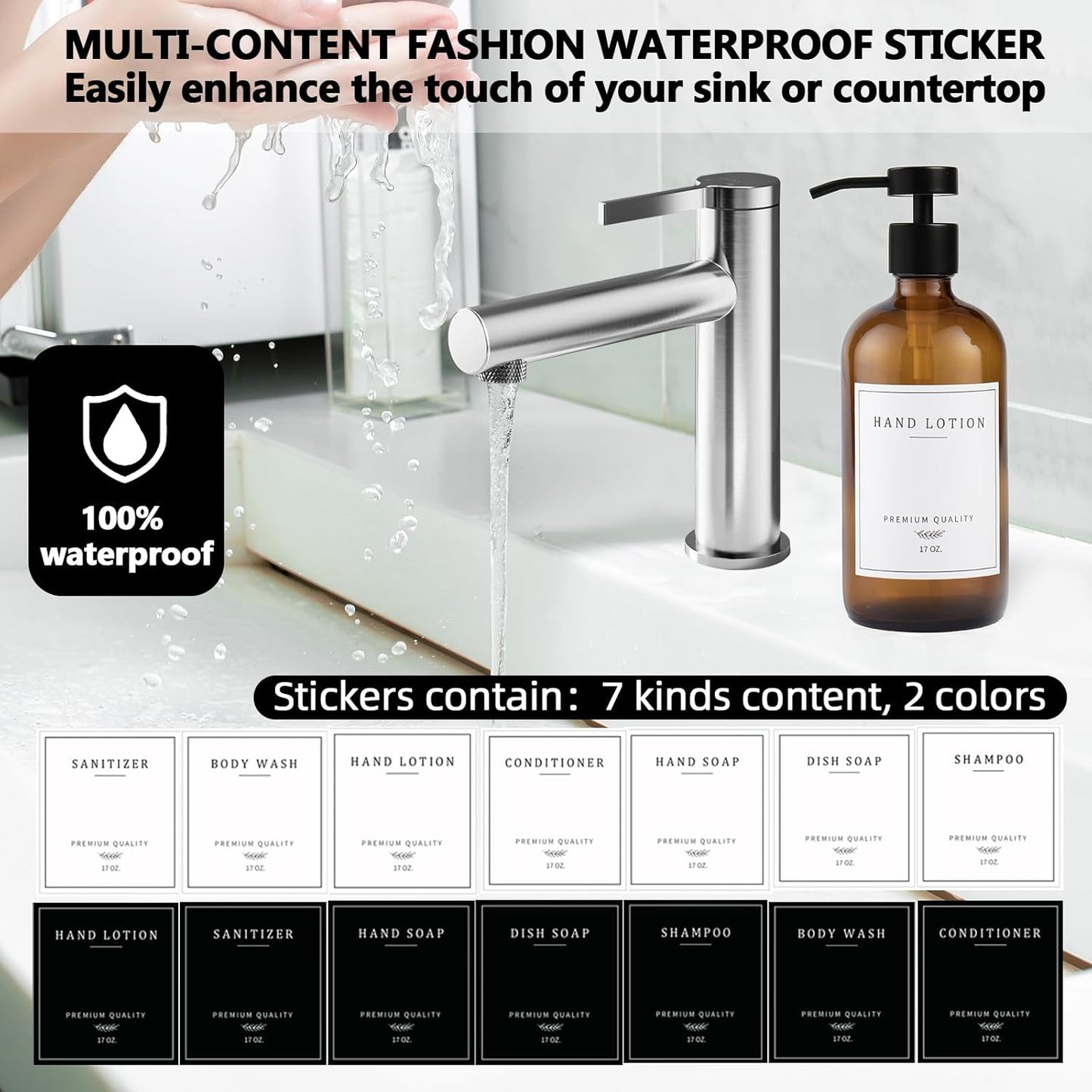 Amber Glass Soap Dispenser - Dish Hand Soap Dispenser for Kitchen, Bathroom Soap Lotion Dispenser with Pump, Refillable Liquid Soap Pump Dispenser Set with Tray, Amber Bottle/Black Pump-pd