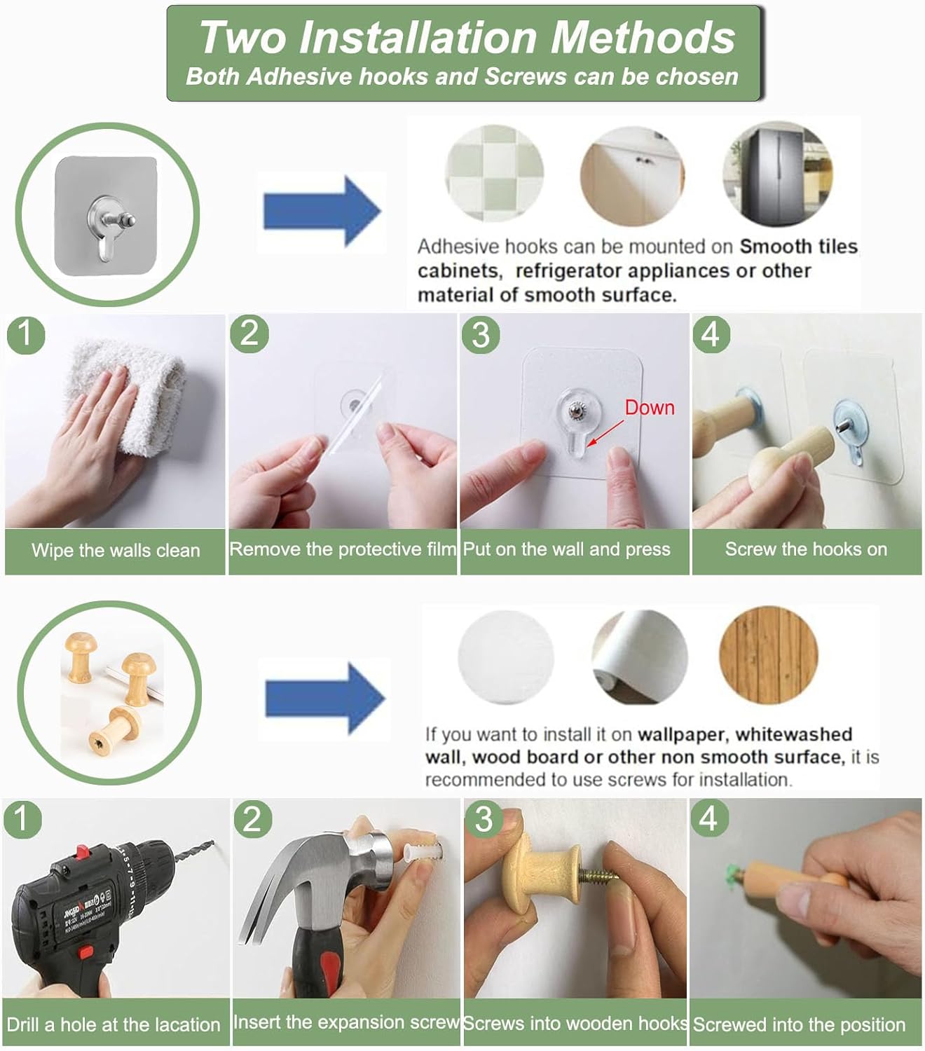 Hanging Fruit Baskets for Kitchen, 3 Pack Boho Cotton Rope Handwoven Vegetable Storage Wall Mounted Large Organizing Basket for Farmhouse Decor, Onion, Potato, Garlic and Plants (Green)