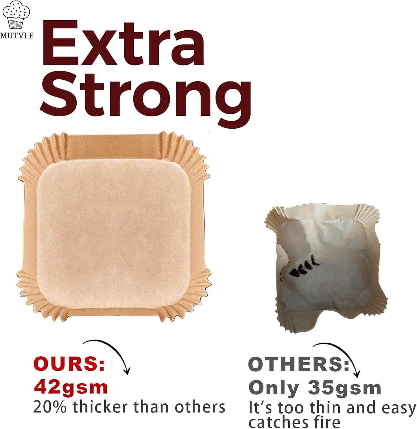 Air Fryer Liners Disposable for CHEFMAN Air Fryer, Power XL Air Fryer Liners, 6 qt 8QT Air Fyrer Liners, 9.5 inch Parchment Paper Liners for 10 Qt 12-Quart Air Fryer Oven