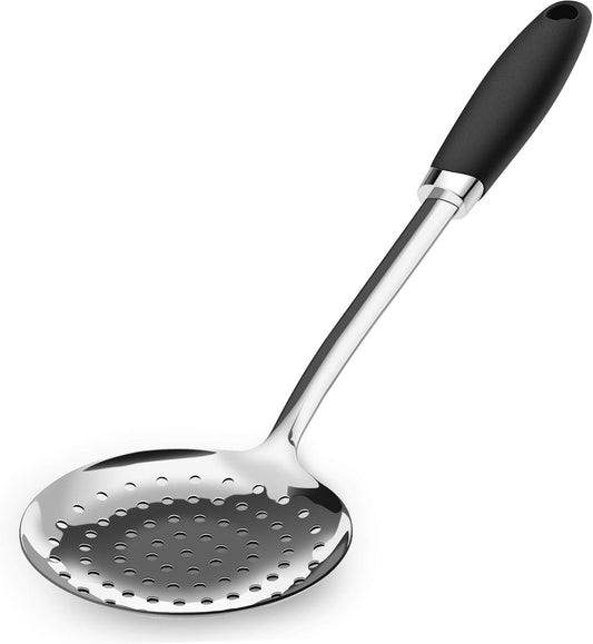 Brushed Stainless Steel Non-Slip Ergonomic Handle Skimmer